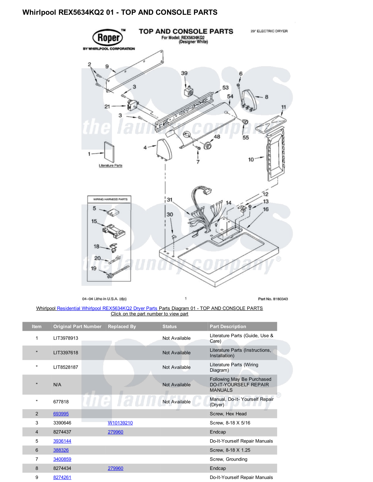 Whirlpool REX5634KQ2 Parts Diagram