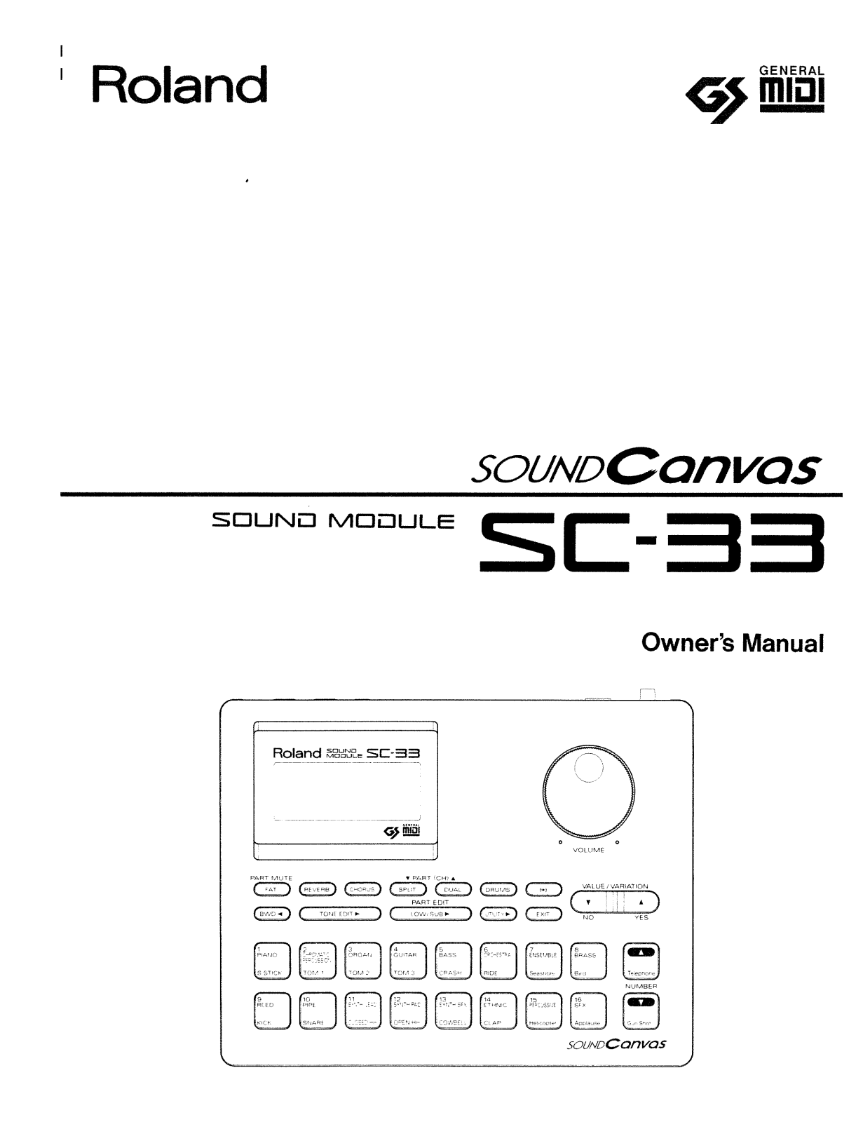 Roland Corporation SC-33 Owner's Manual