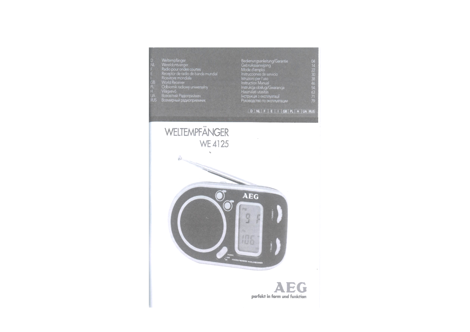 AEG WE 4125 User Manual