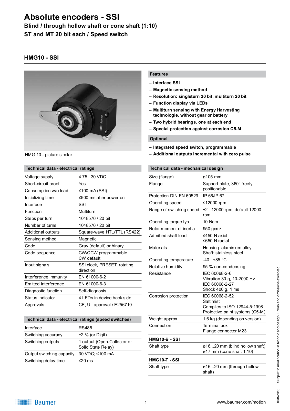 Baumer HMG10 User Manual