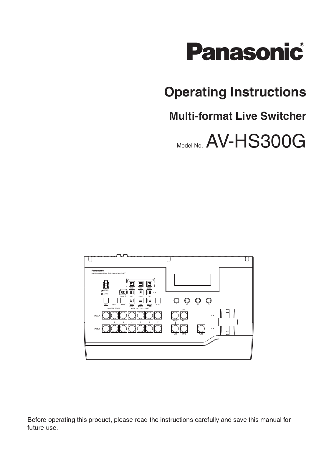 Panasonic AV-HS300G User Manual