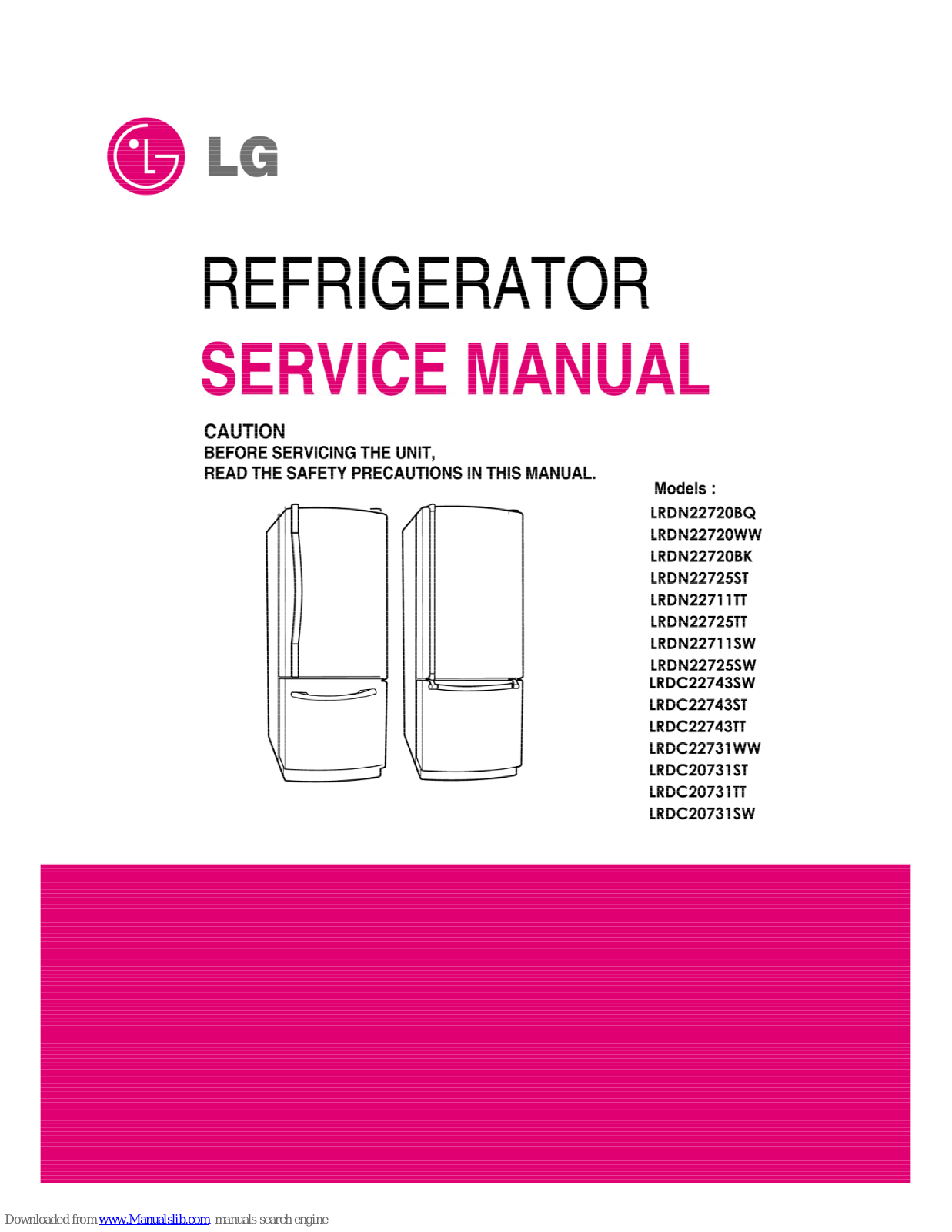 LG LRDN22725ST, LRDN22711SW, LRDN211TT, LRDN22725TT, LRDN22720WW Service Manual