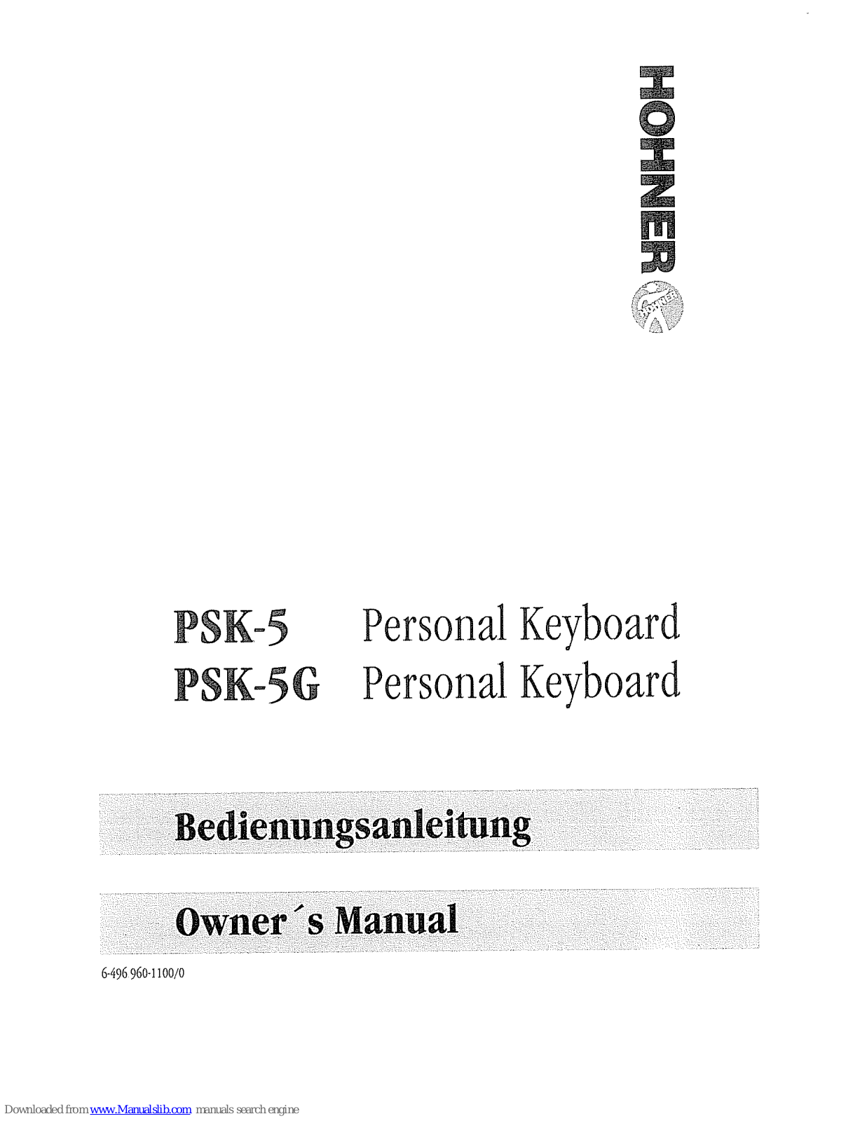 Hohner PSK-5, PSK-5G Owner's Manual