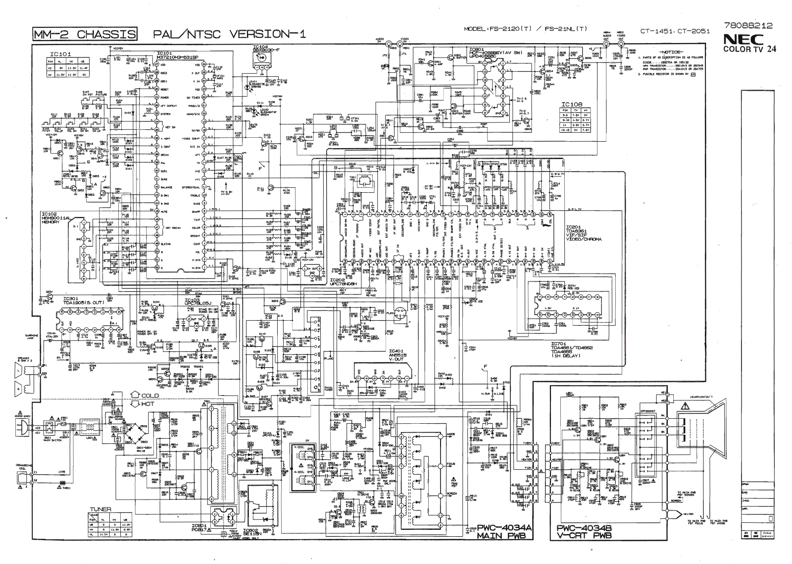 NEC FS-2181MH Schematic