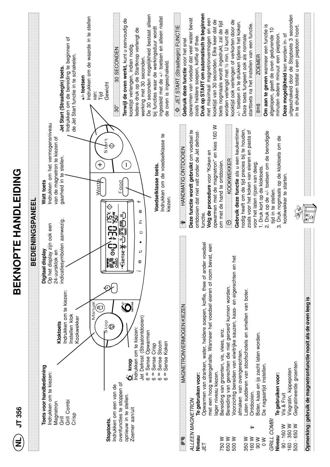 Whirlpool JT 355/Alu, JT 356 alu, JT 356 black Quick reference guide