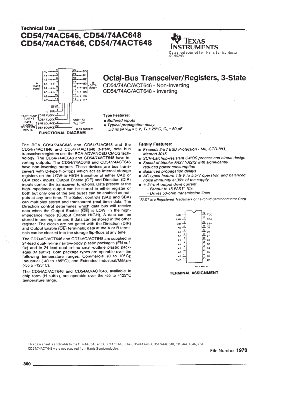 Datasheet CD74ACT646M96, CD74ACT646M, CD74ACT646EN, CD74AC646M96, CD74AC646M Datasheet (Texas Instruments) - ManualMachine.com