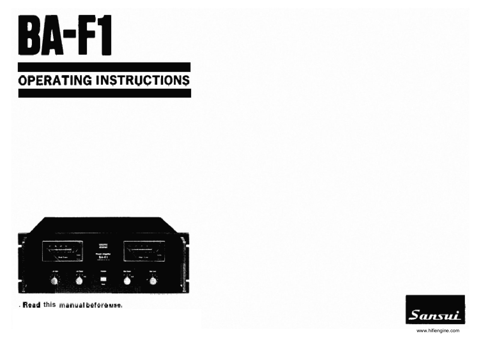 Sansui BA-F1 Owners Manual