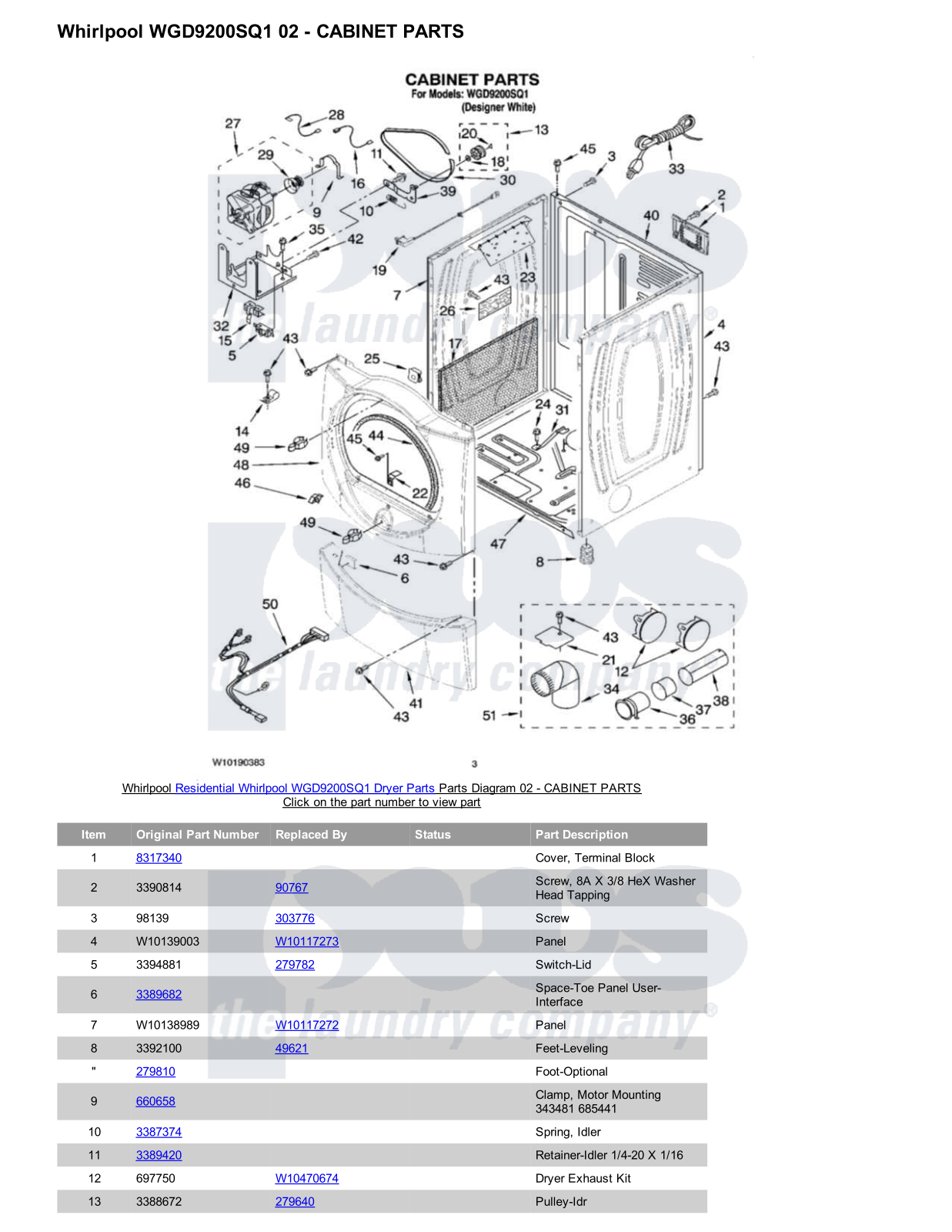 Whirlpool WGD9200SQ1 Parts Diagram