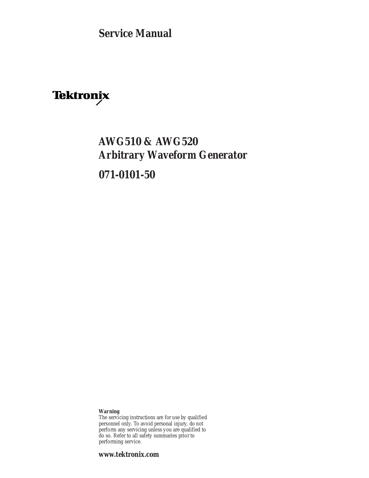 Tektronix AWG520, AWG510 User Manual