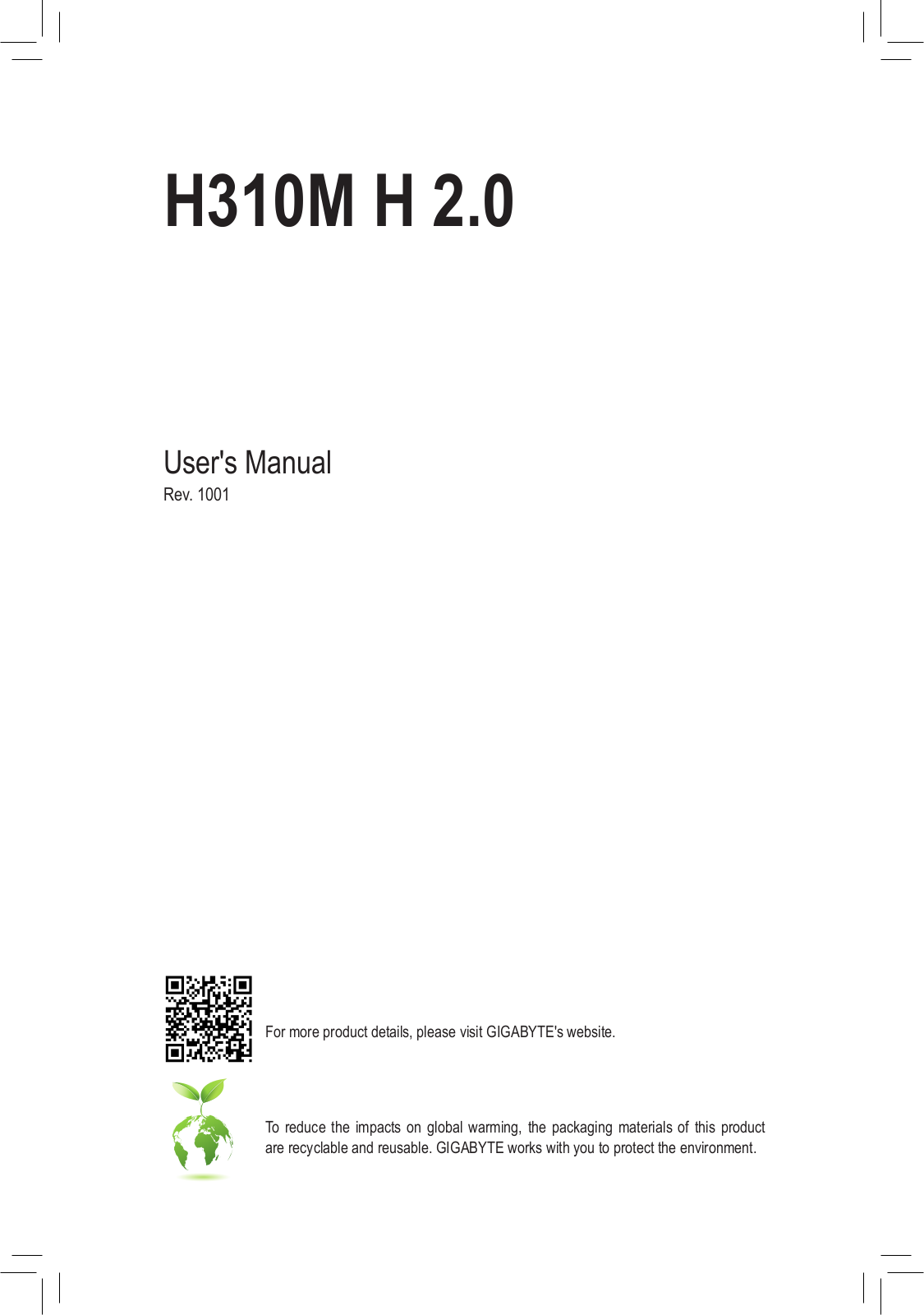 GIGABYTE H310M H 2.0 (rev. 1.0) User manual