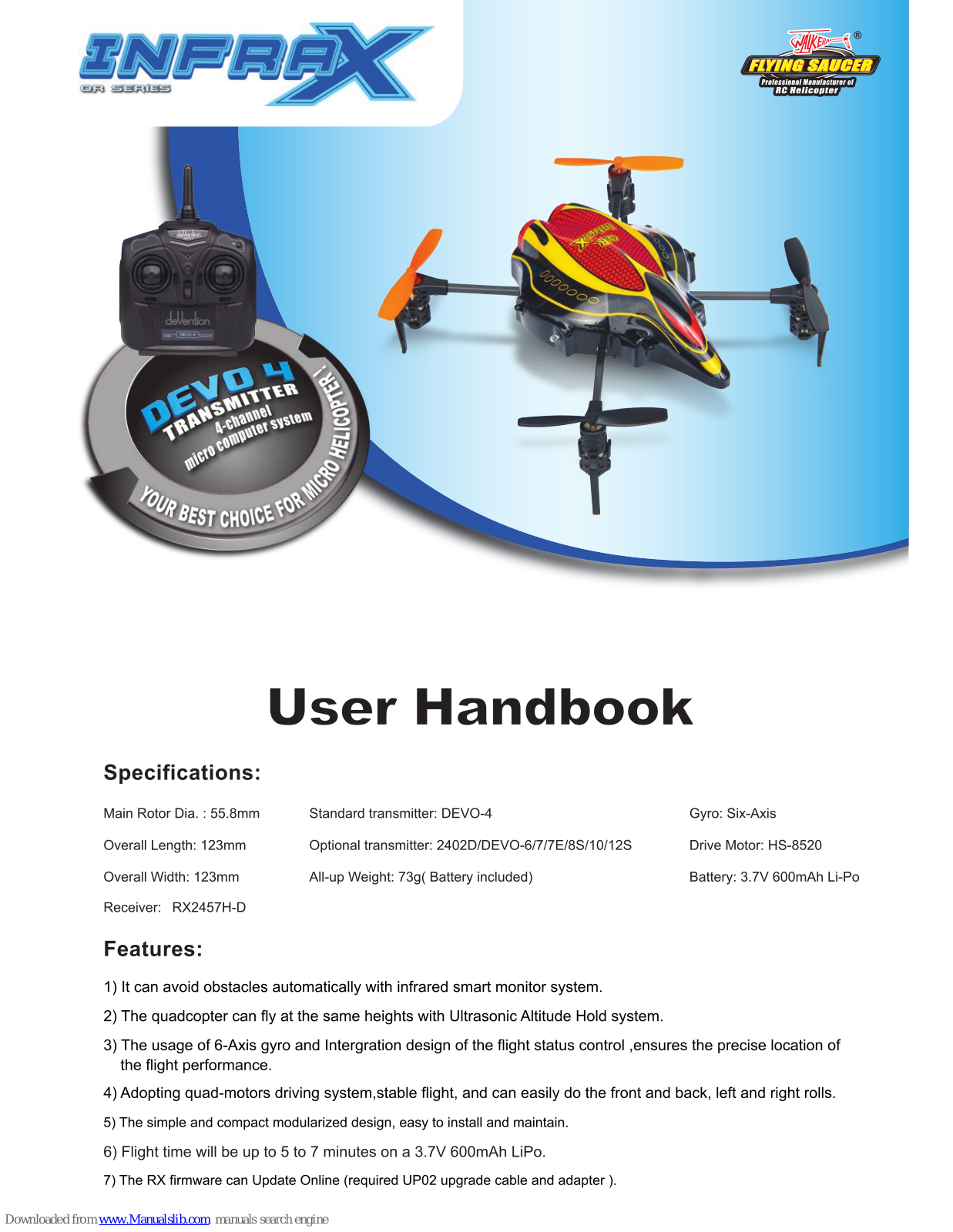 Walkera InfraX User Handbook Manual