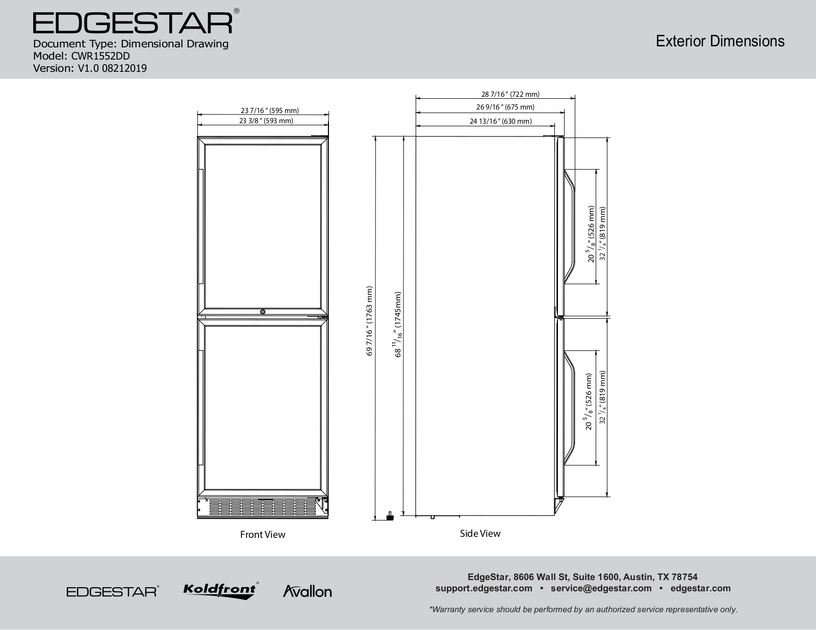 EdgeStar EGET1121 Dimensions - ManualMachine.com