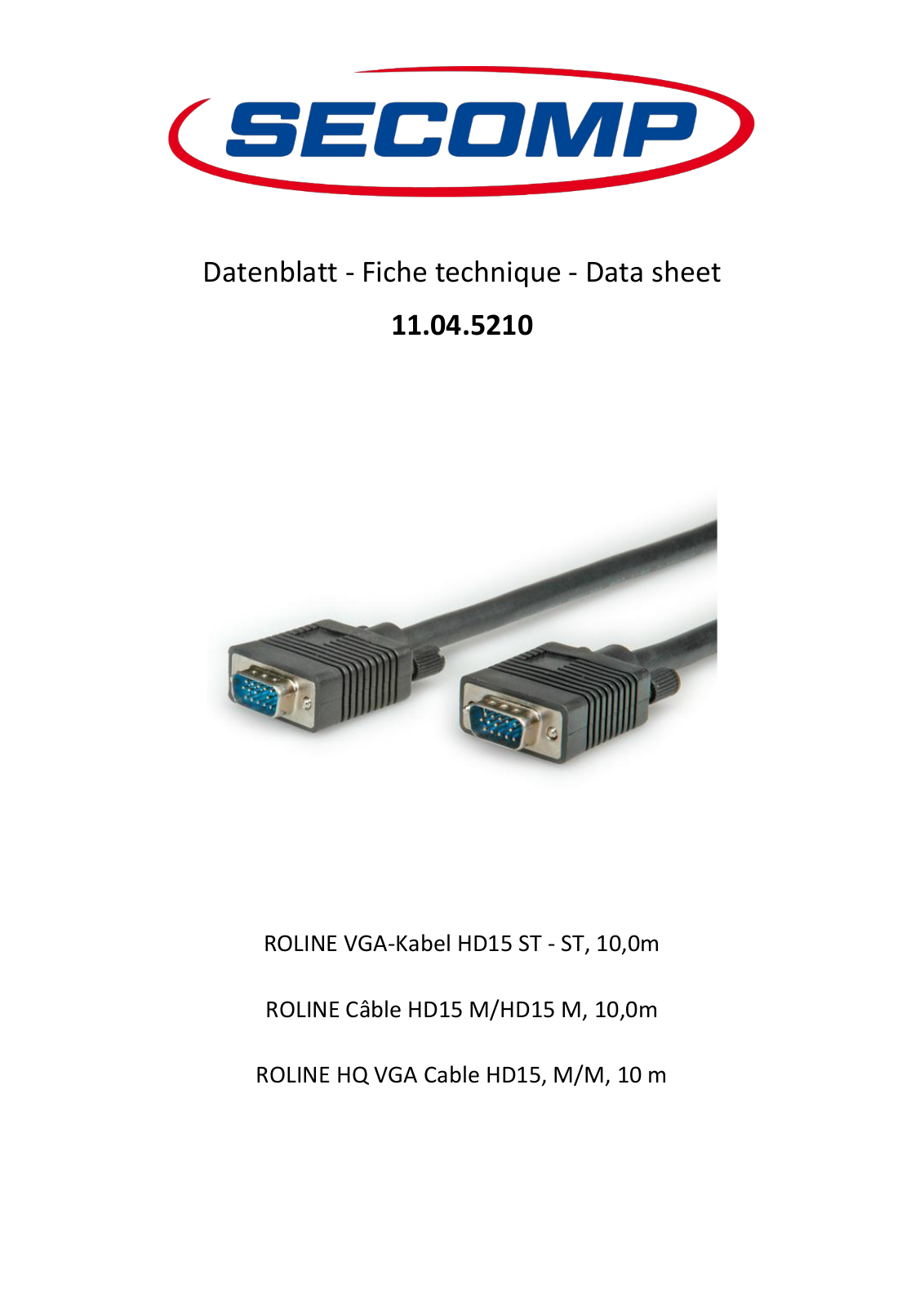 ROLINE 11045210 Datasheet - ManualMachine.com