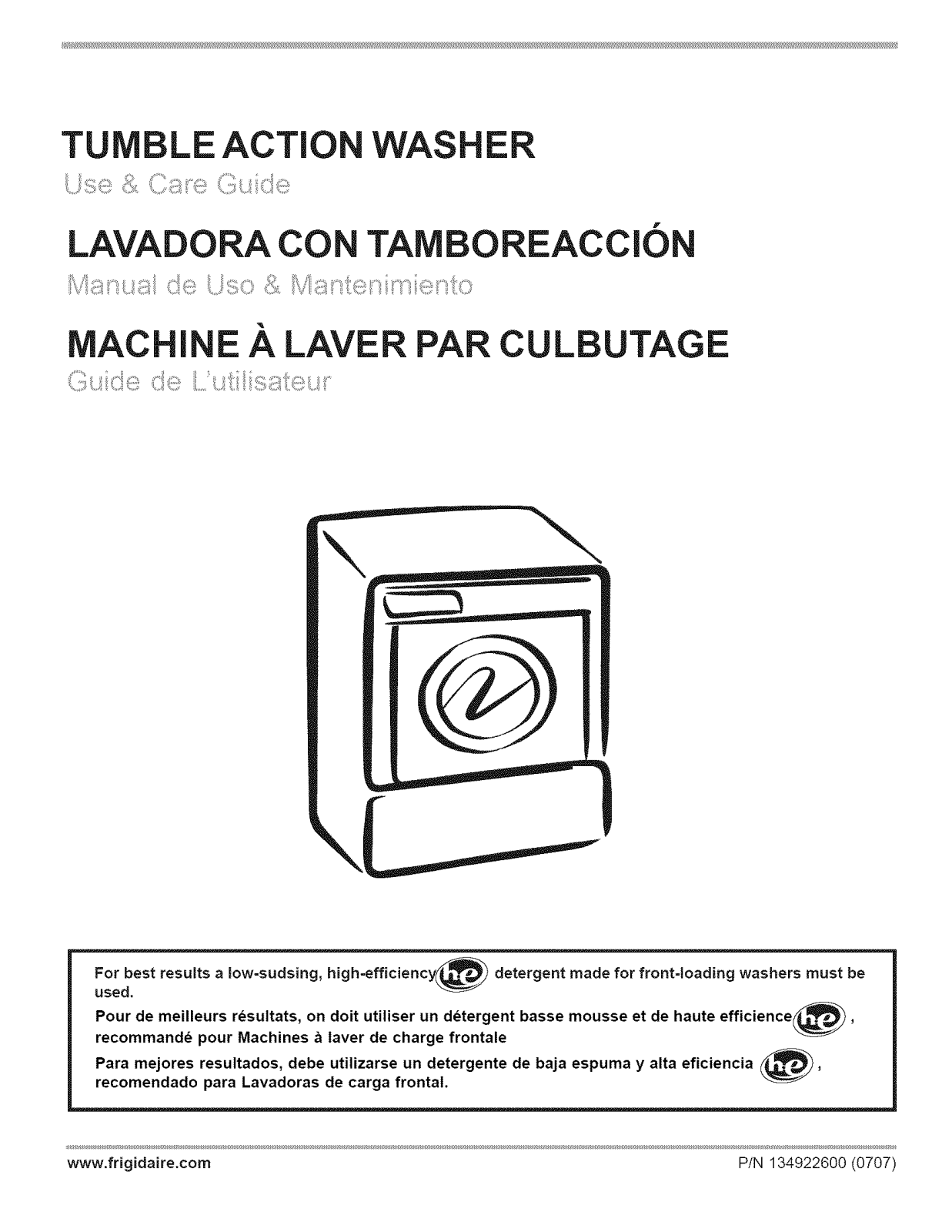 Frigidaire FTF5000HS0 Owner’s Manual