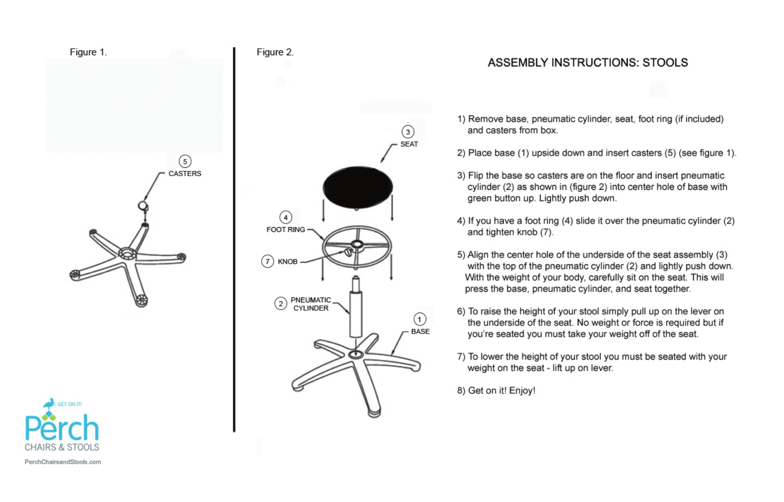 Perch Chairs & Stools PCHS1250, PCHS1076 Installation & Assembly - ManualMachine.com