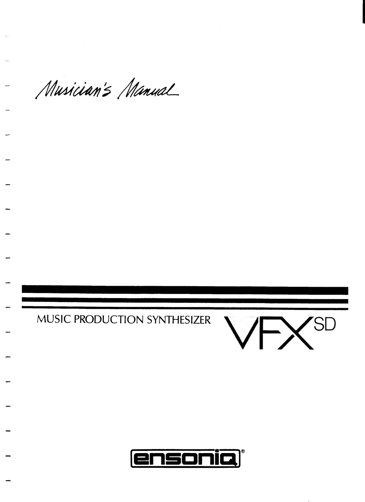 Ensoniq VFX-SD User Manual