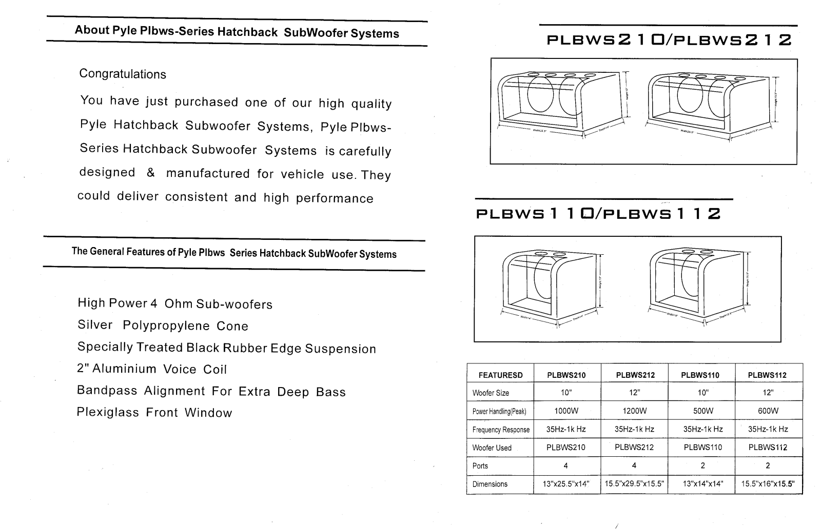 Pyle PLBWS-210 Owners manual