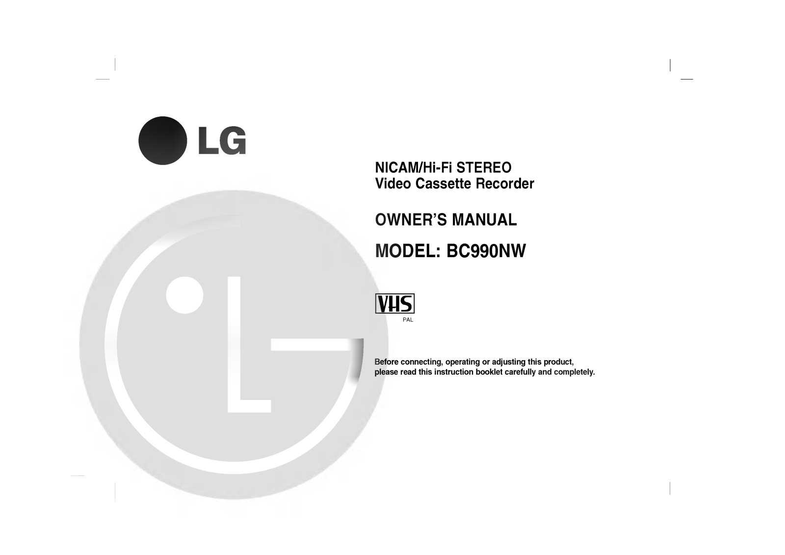 LG ABC990NW Owner’s Manual