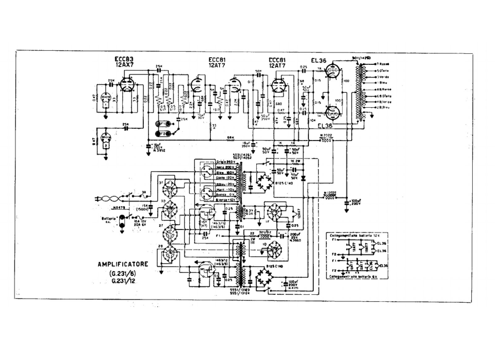 Geloso G231-6, G231-12 Schematic