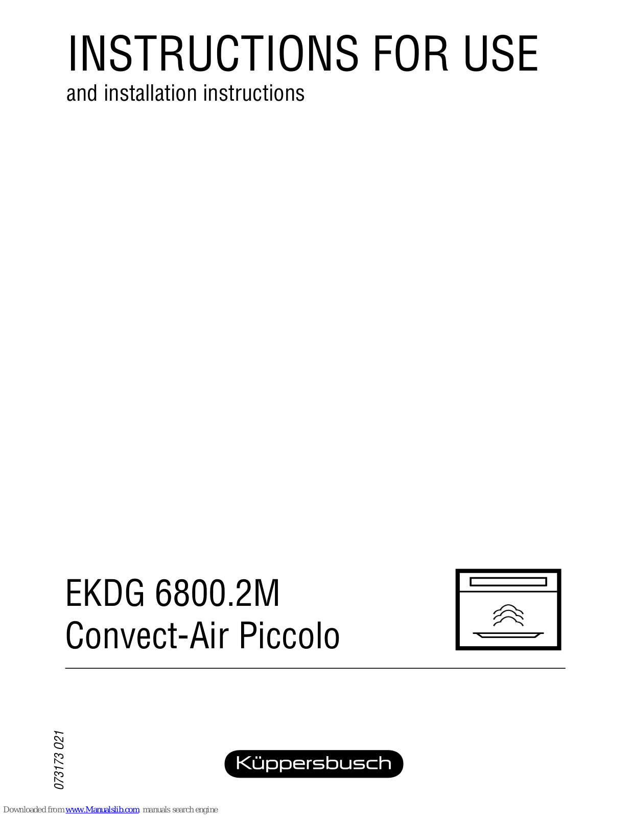 Küppersbusch EKDG 6800.2M Instructions For Use And Installation Instructions