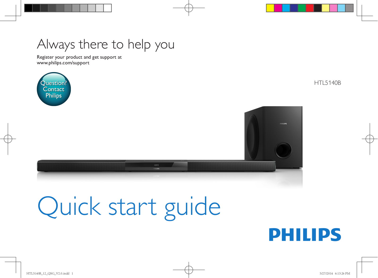 Philips HTL5140B Quick start guide