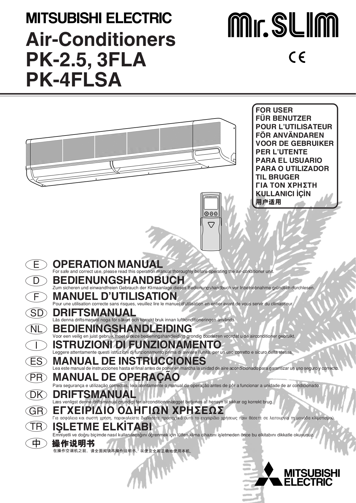 MITSUBISHI PK-3FLA4, PK-3FLA5, PK-3FLA3, PK-3FLA2, PK-3FLA1 User Manual