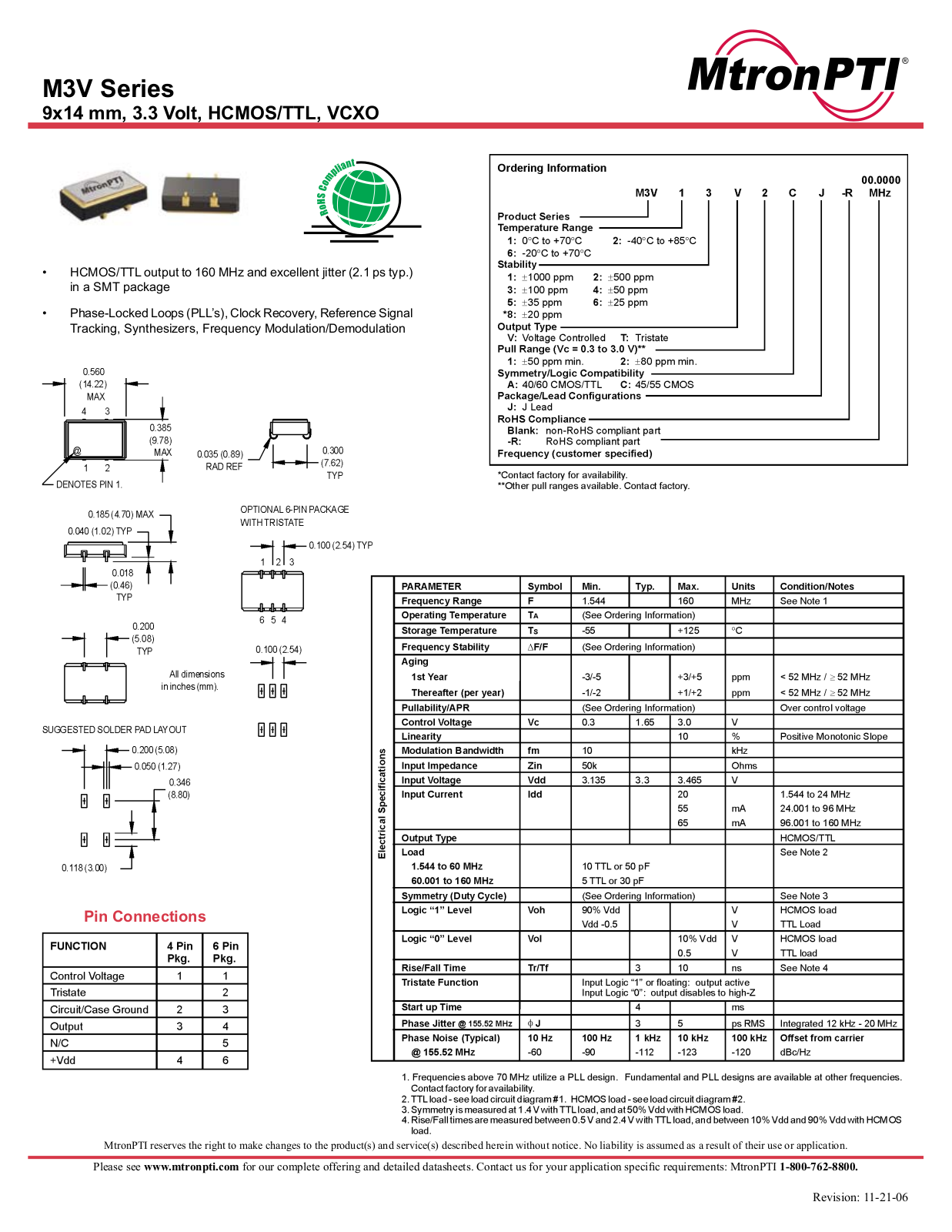 Datasheet M3V Datasheet (MtronPtio) - ManualMachine.com
