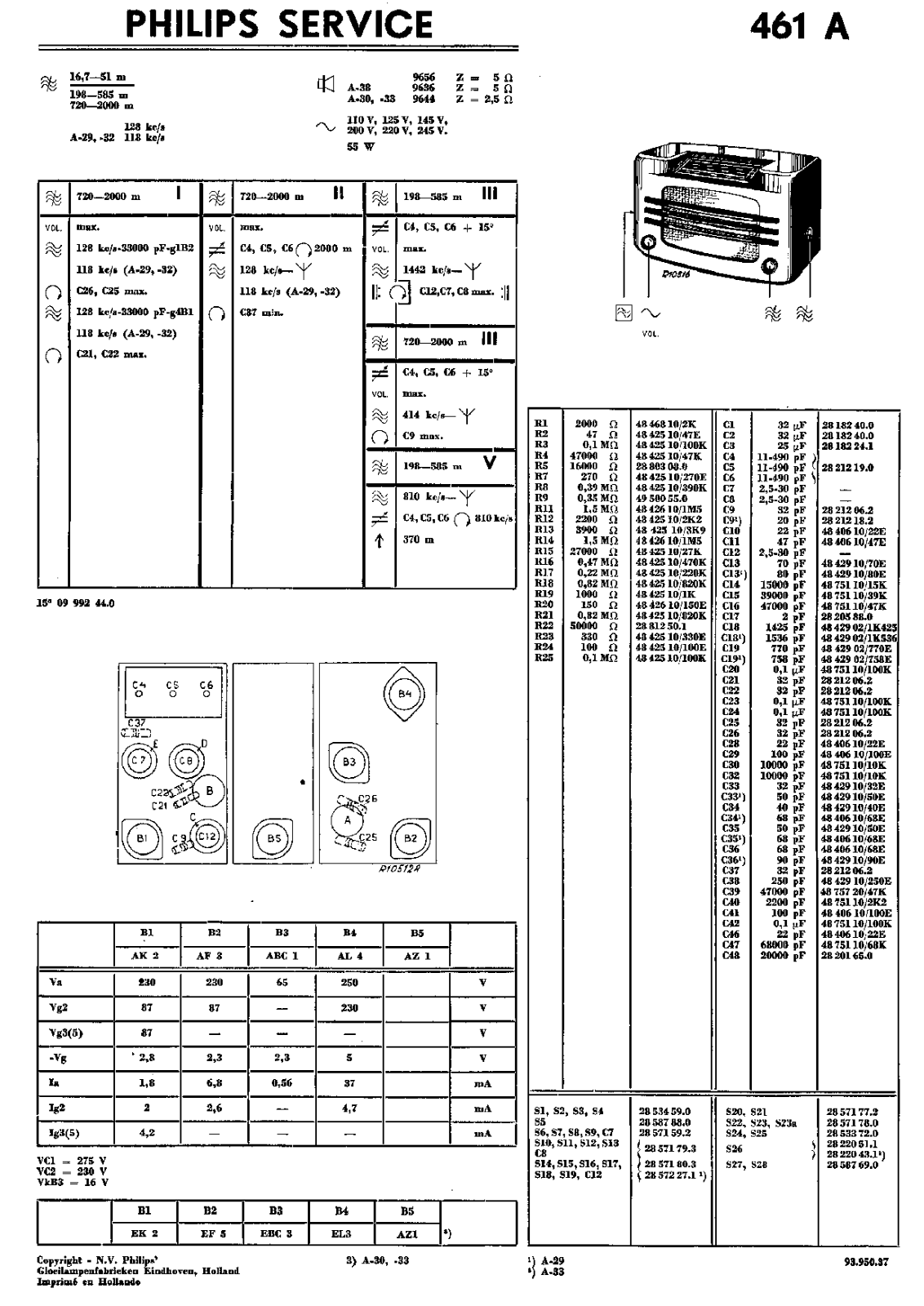Philips 461-A Service Manual