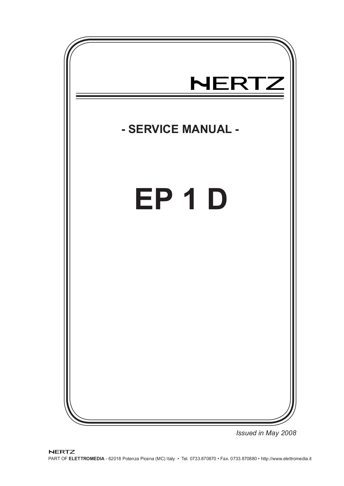 HERTZ EP1D Schematic