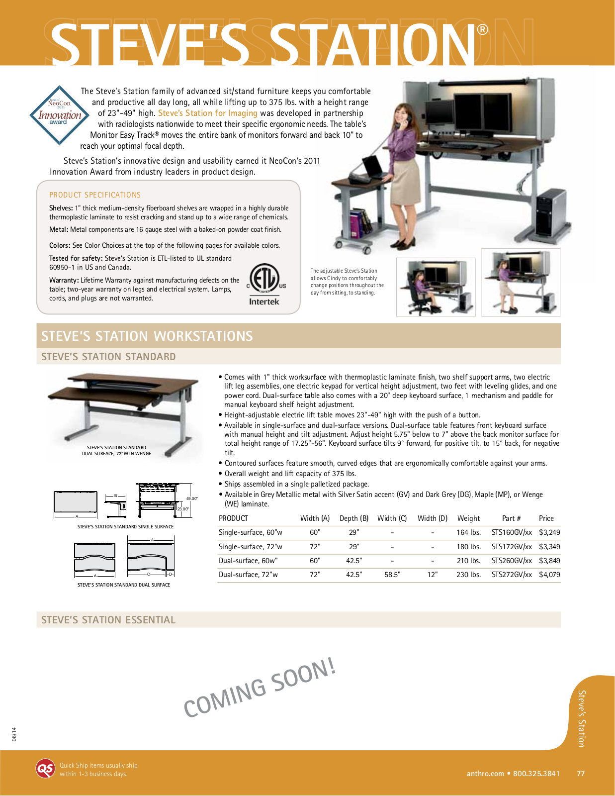 Anthro Steve’s Station Office Spec Guide