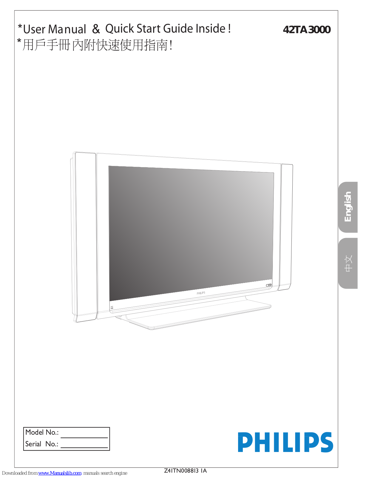 Philips 42TA3000/93, 42TA3000 User Manual