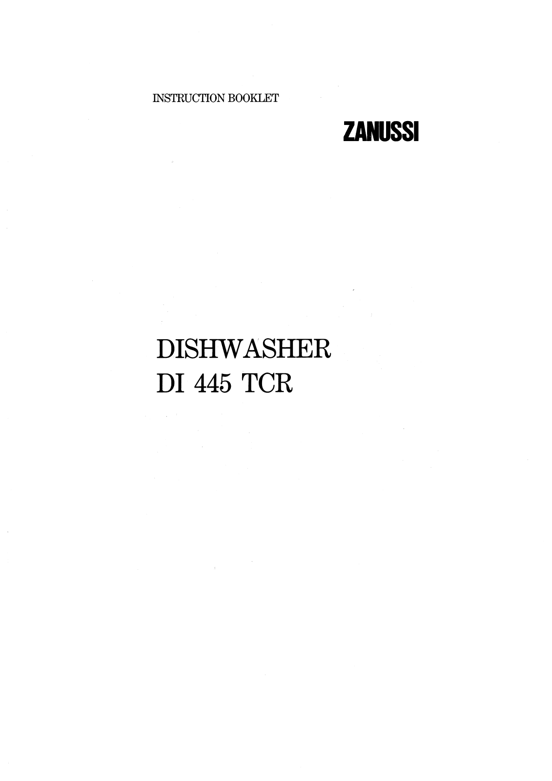 Zanussi Di455TCR B, Di445TCR W User Manual