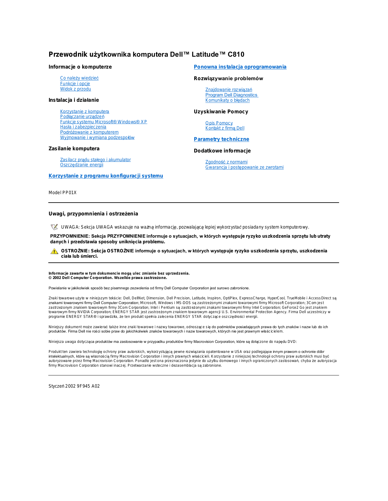 Dell Latitude C810 User Manual