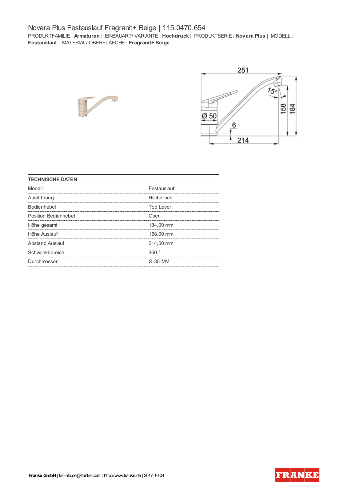 Franke 115.0470.654 Service Manual