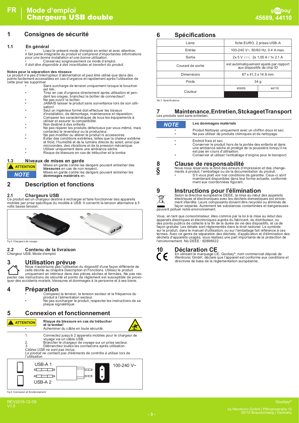 Goobay 45689, 44110 User manual