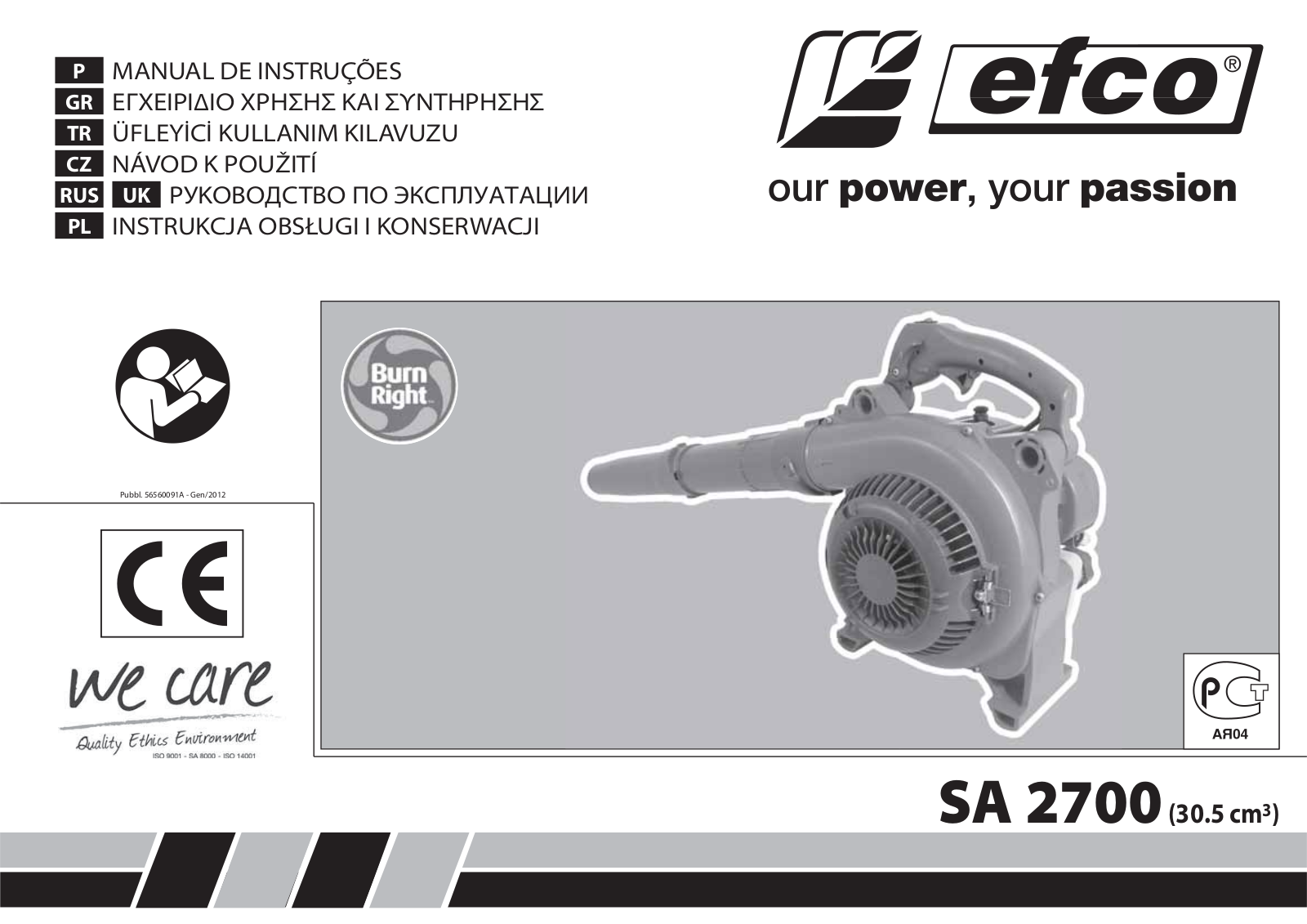 Efco SA 2700 User Manual