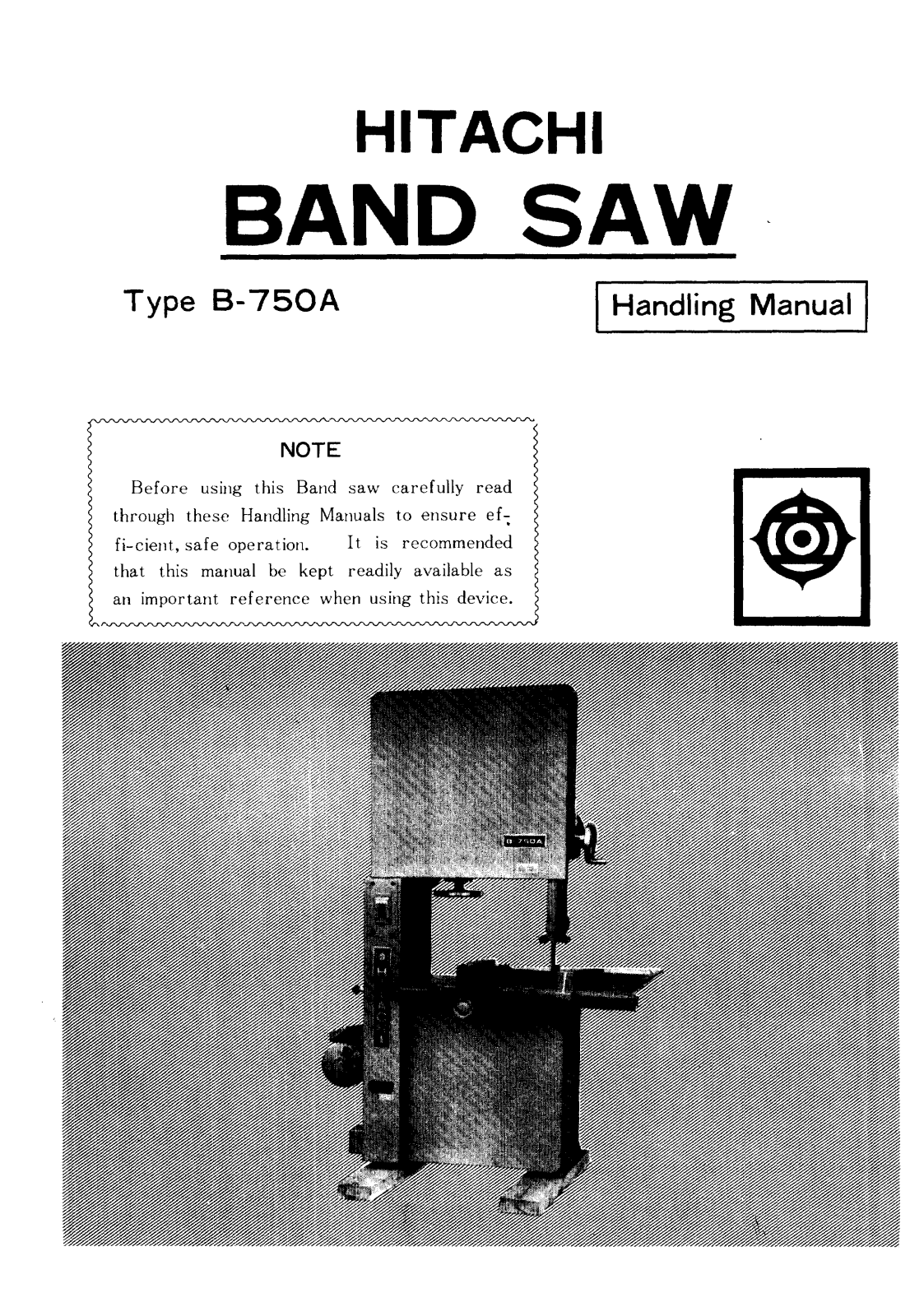 Hitachi B750A User Manual