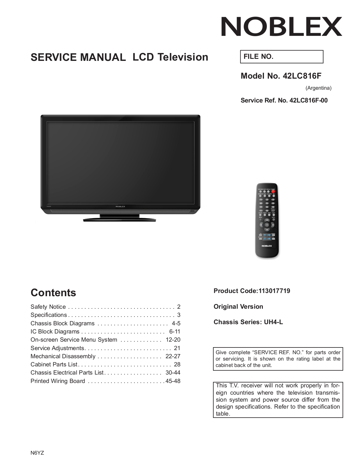 Noblex 42LC816F, Sanyo LCD-32XH6B, Philco PL3219 Schematic