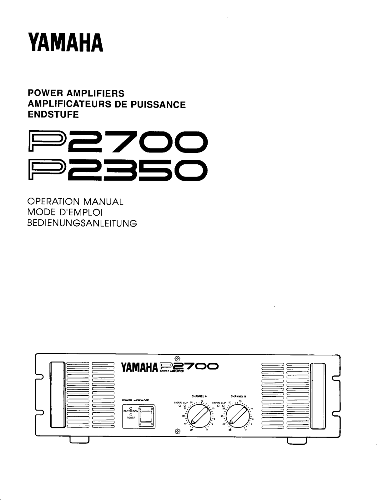 Yamaha P2700 User Manual