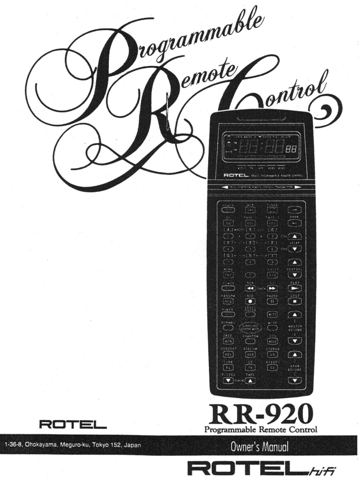 Rotel RR-920 User Manual