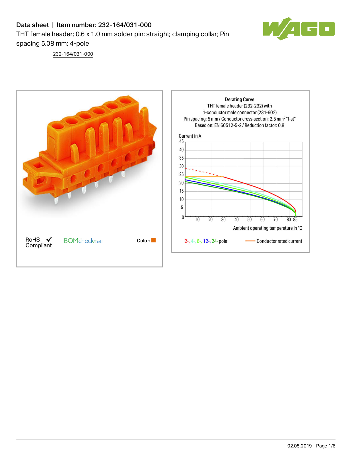 Wago 232-164/031-000 Data Sheet