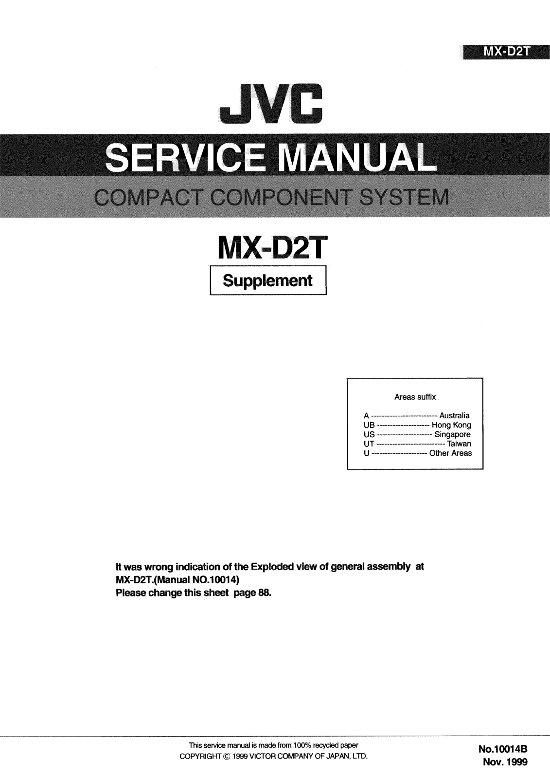 JVC MX-D2TA, MX-D2TUB, MX-D2TUS, MX-D2TUT Service Manual