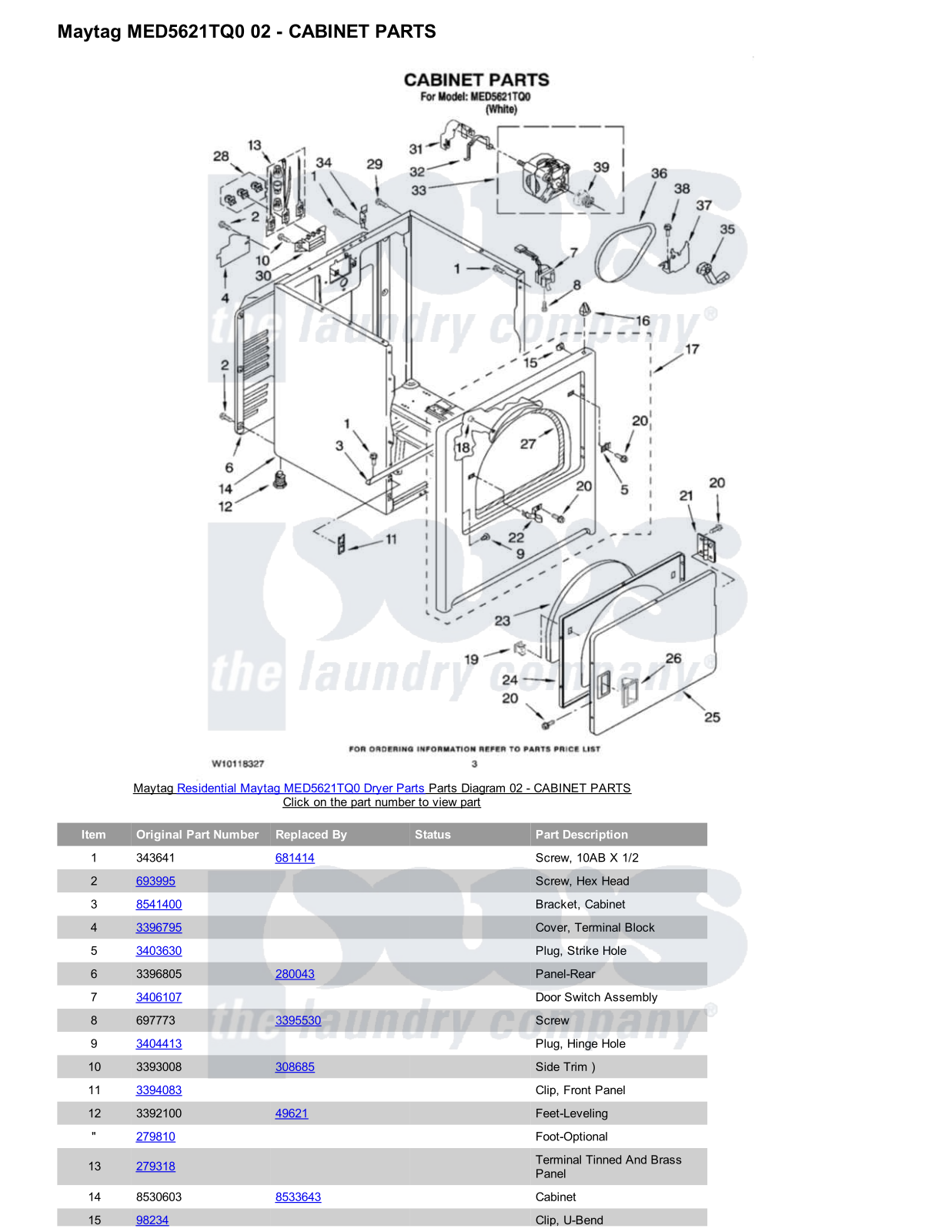 Maytag MED5621TQ0 Parts Diagram