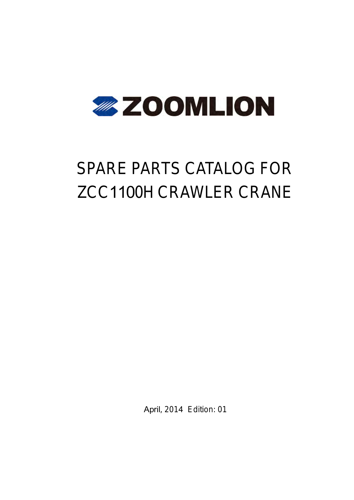 Zoomlion ZCC1100H Parts Manual