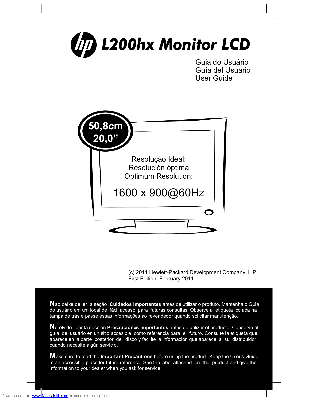 HP L200hx, V206hz, HSTND-4031-G User Manual