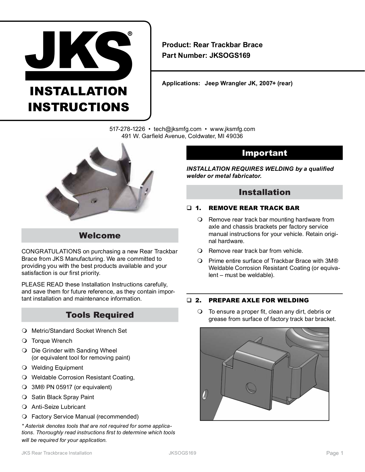 JKS OGS169 User Manual