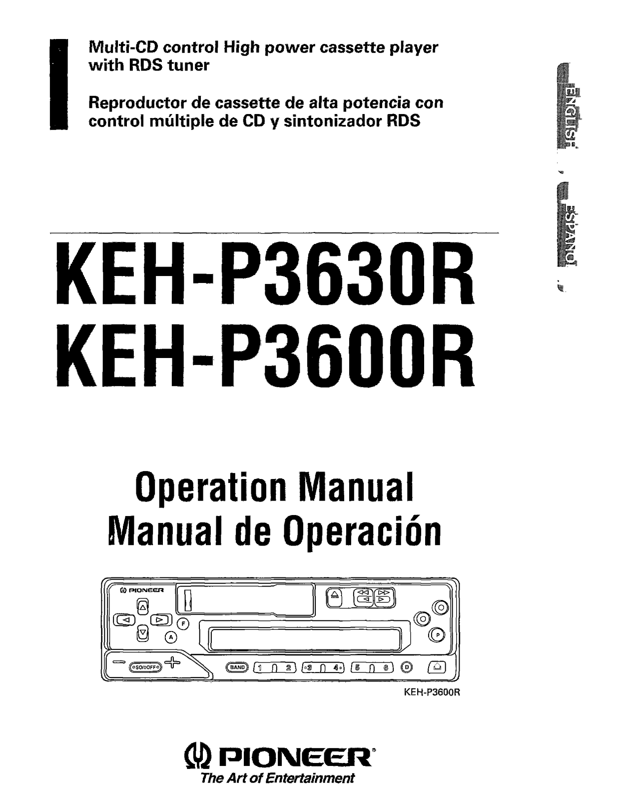 Pioneer KEH-P3630R, KEH-P3600R Manual