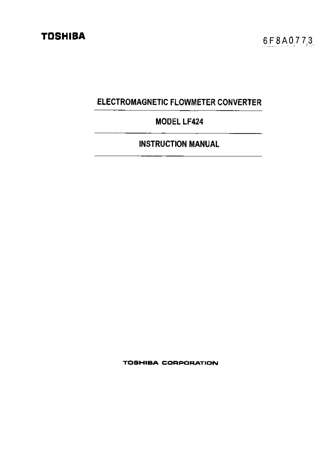 Toshiba LF424 User Manual