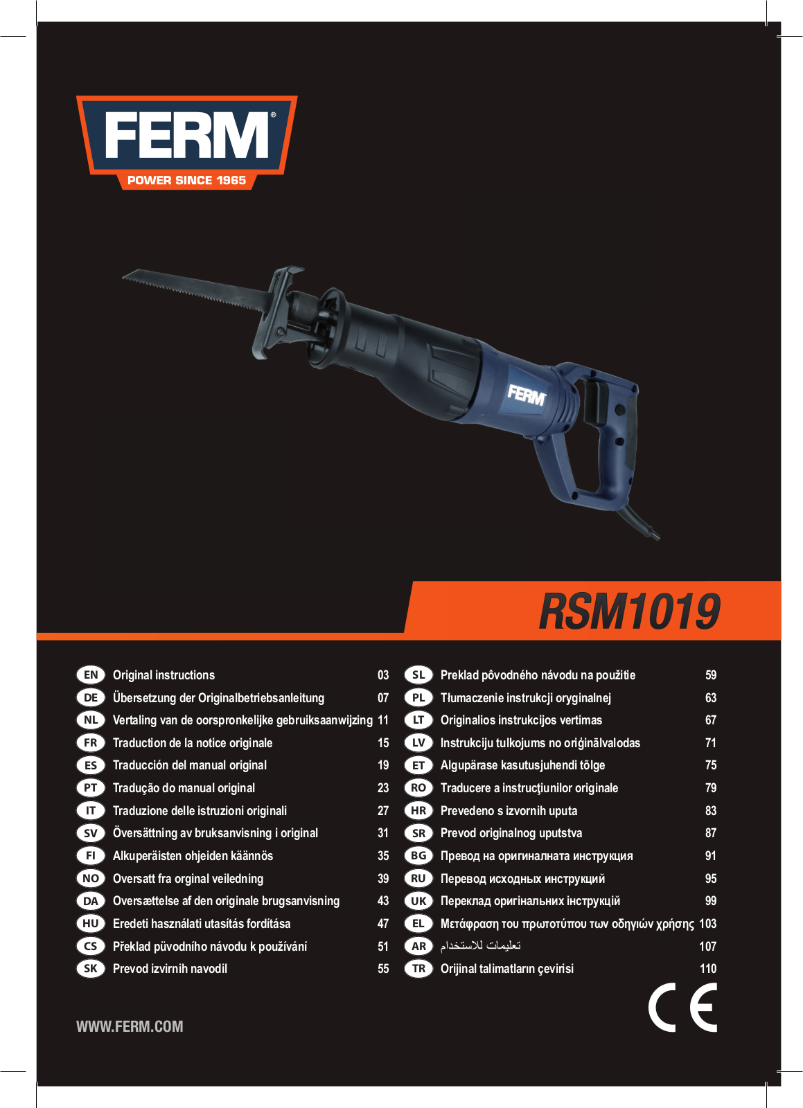 Ferm RSM1019 User manual