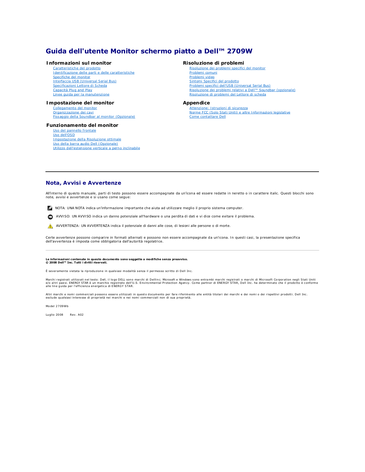 Dell 2709W User Manual